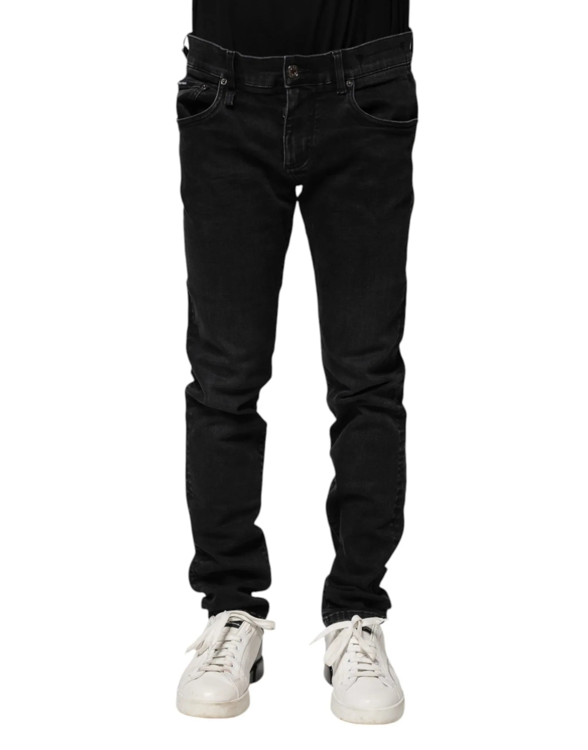 Dolce & Gabbana Black Cotton Skinny Men Denim Jeans - Zeiniez