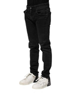 Dolce & Gabbana Black Cotton Skinny Men Denim Jeans - Zeiniez