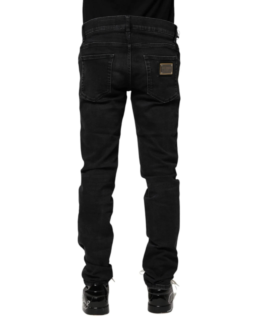 Dolce & Gabbana Black Cotton Skinny Men Denim Jeans - Zeiniez