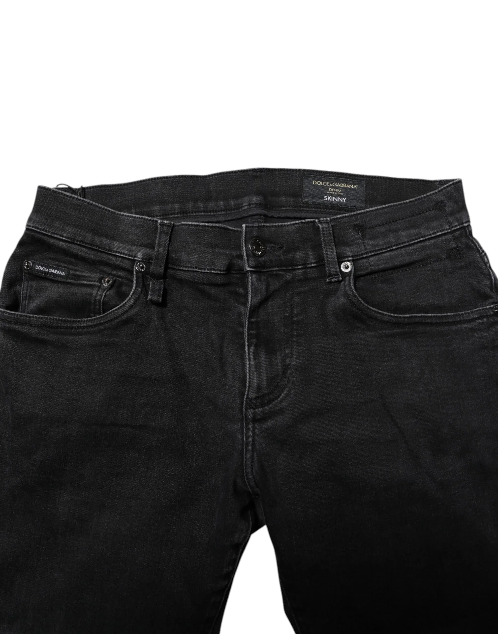 Dolce & Gabbana Black Cotton Skinny Men Denim Jeans - Zeiniez