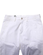 Dolce & Gabbana White Cotton Stretch Men Denim Bermuda Shorts - Zeiniez