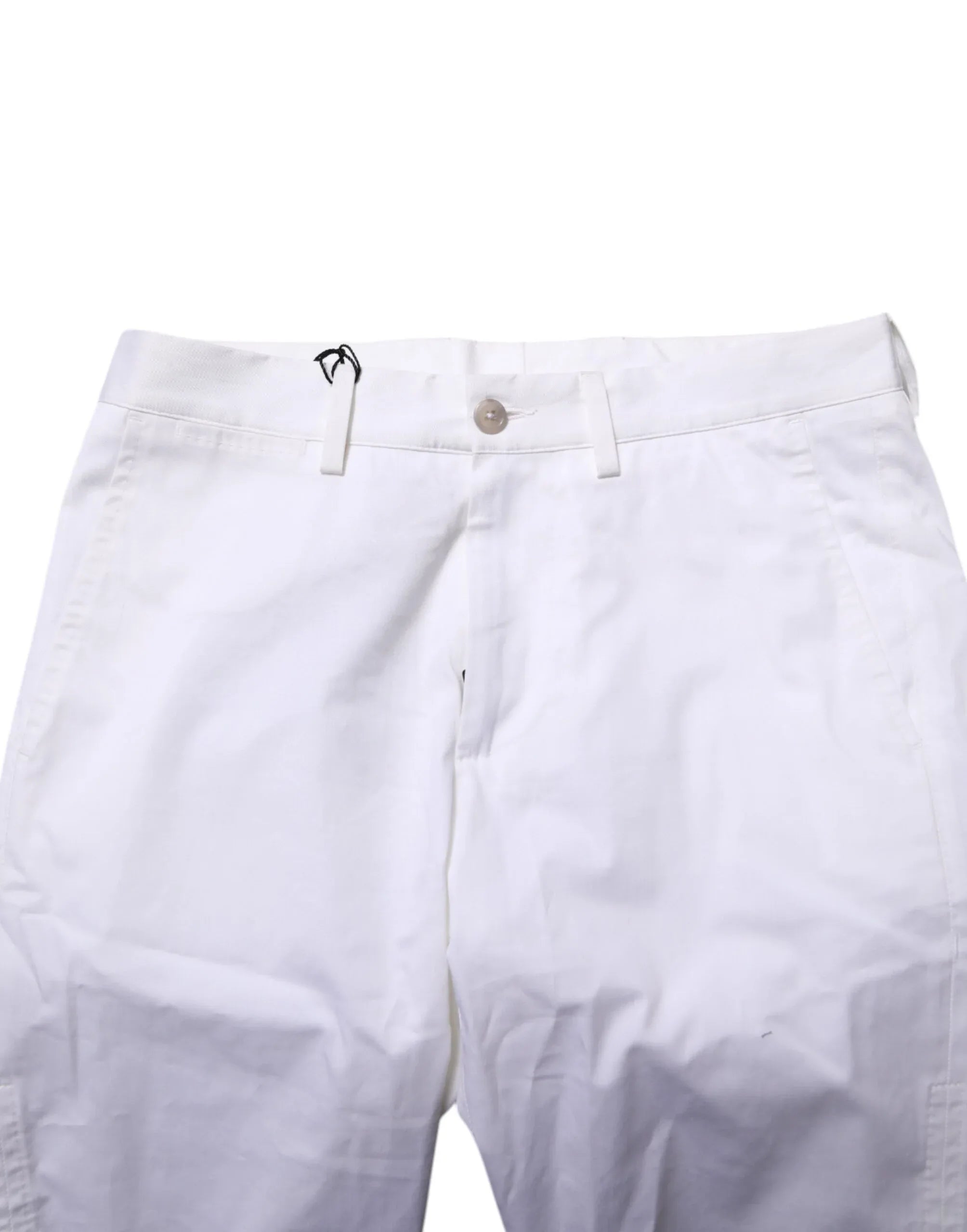 Dolce & Gabbana White Cotton Stretch Men Denim Bermuda Shorts - Zeiniez