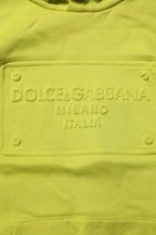 Dolce & Gabbana Green Cotton Hooded Logo Sweatshirt Sweater - Zeiniez