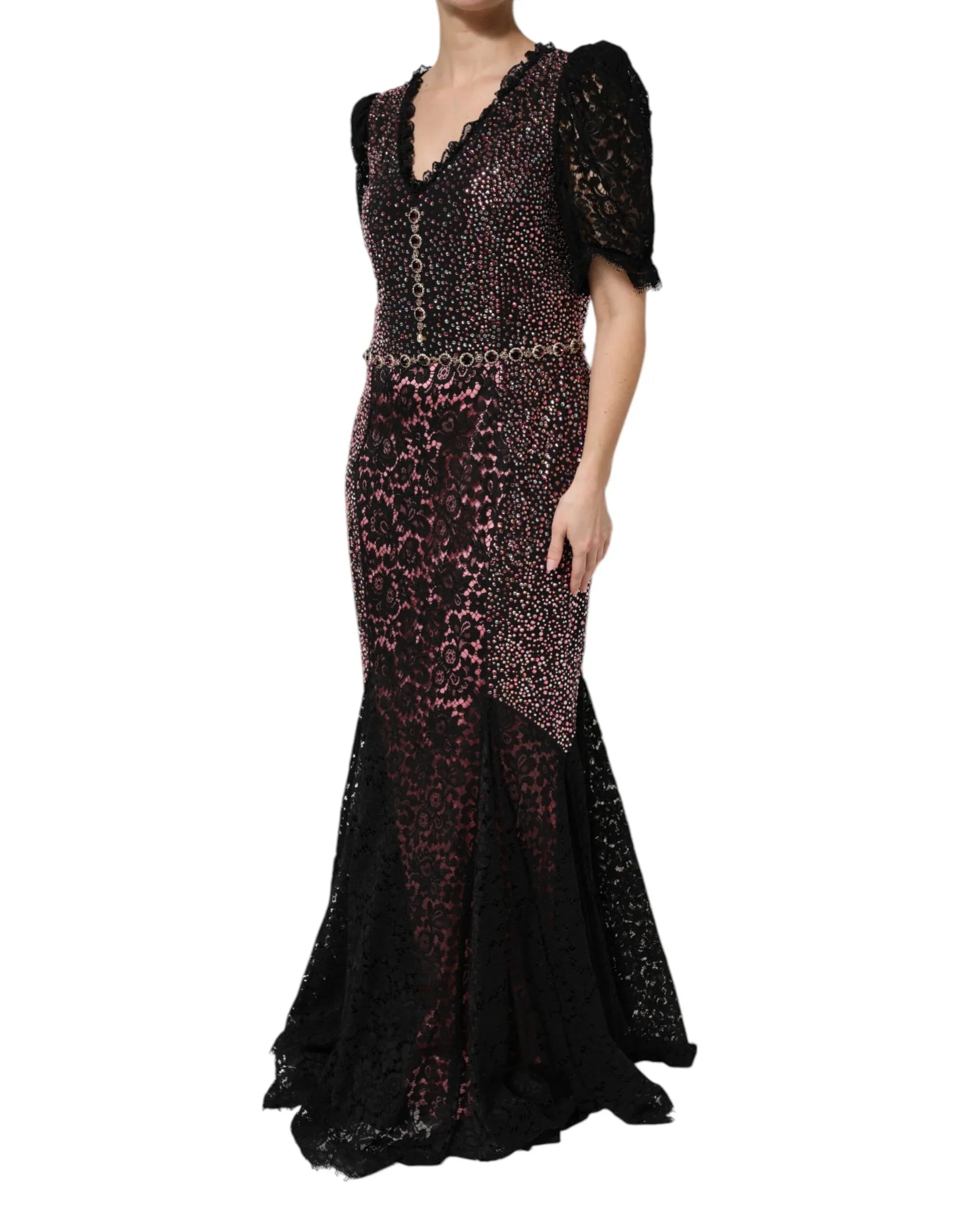 Dolce & Gabbana Multicolor Embellished Mermaid Gown Dress - Zeiniez