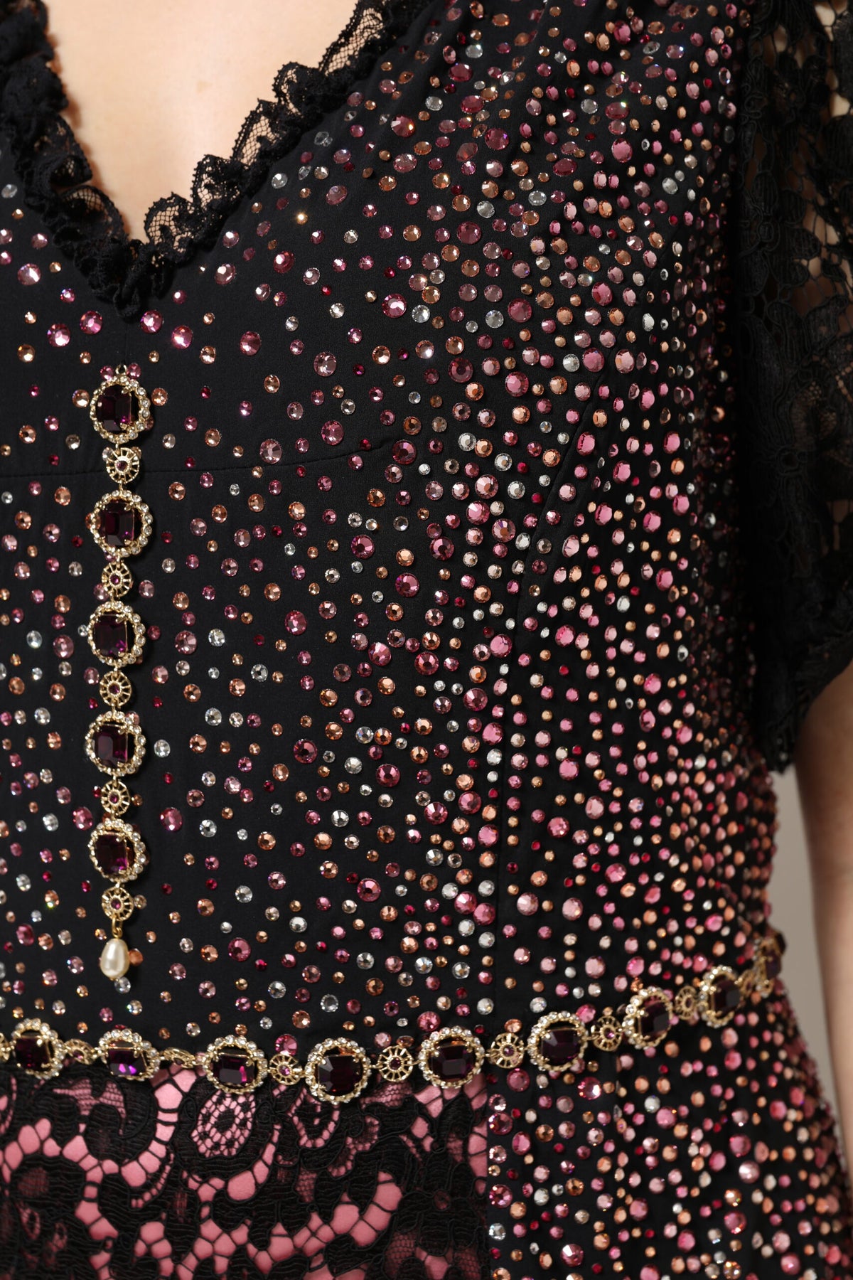 Dolce & Gabbana Multicolor Embellished Mermaid Gown Dress