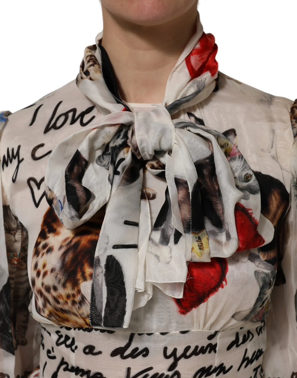 Dolce & Gabbana Multicolor Animal Print Silk Ascot Maxi Dress - Zeiniez