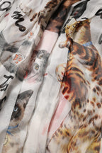 Dolce & Gabbana Multicolor Animal Print Silk Ascot Maxi Dress - Zeiniez