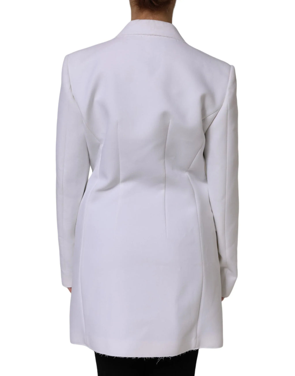 MSGM White Polyester Long Sleeves Ruffled Wrap Jacket - Zeiniez