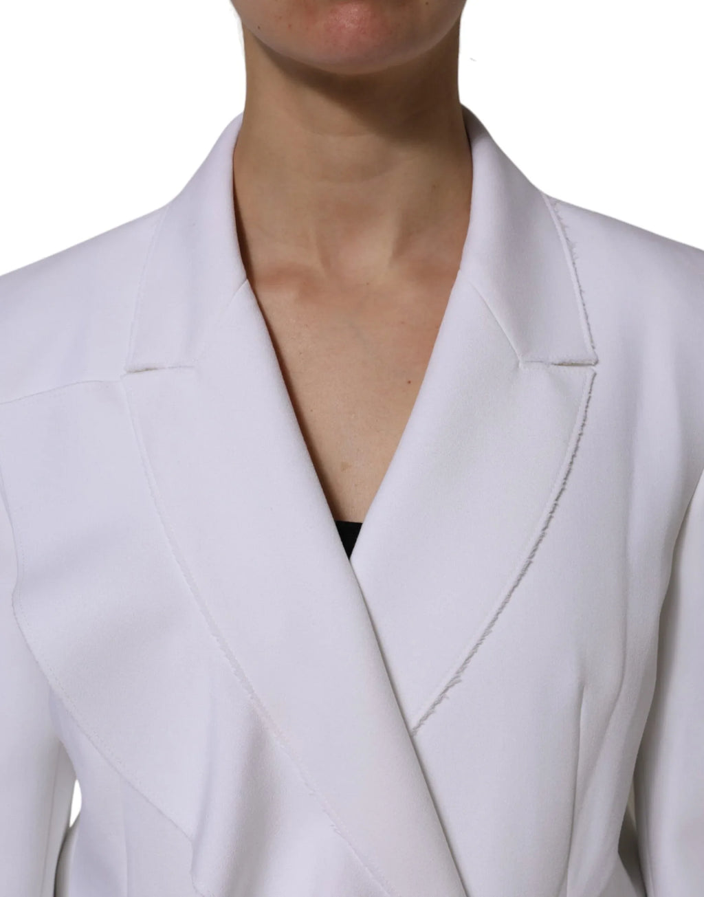 MSGM White Polyester Long Sleeves Ruffled Wrap Jacket - Zeiniez