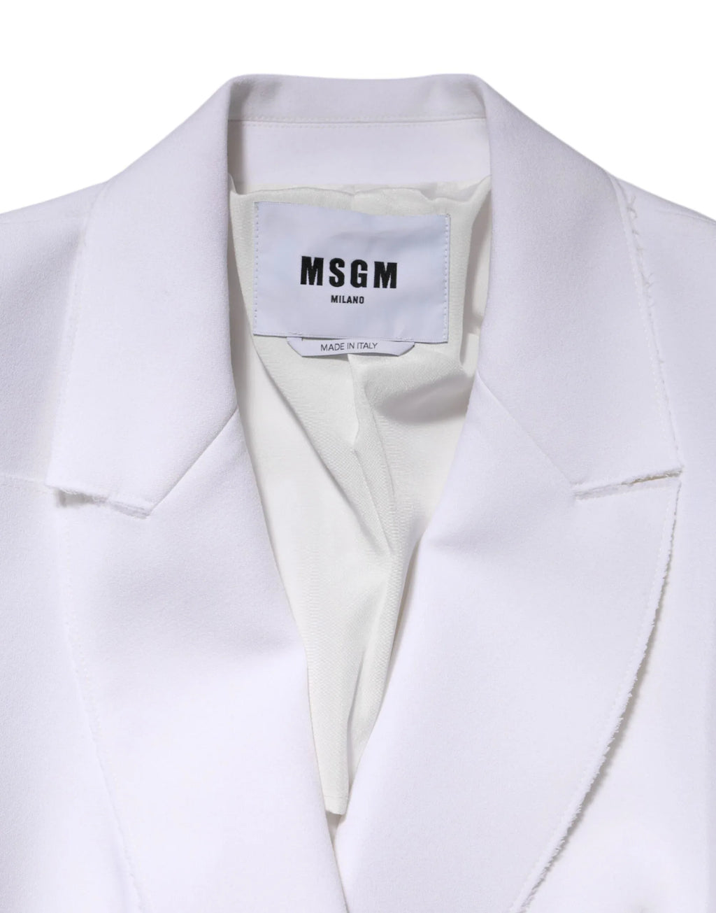 MSGM White Polyester Long Sleeves Ruffled Wrap Jacket - Zeiniez