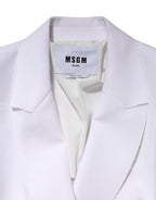 MSGM White Polyester Long Sleeves Ruffled Wrap Jacket - Zeiniez