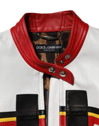 Dolce & Gabbana Multicolor Leather Biker Full Zip Coat Jacket - Zeiniez