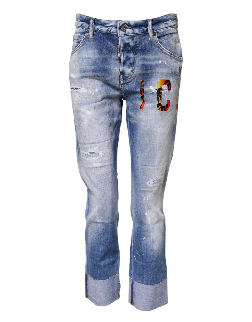 Dsquared² Blue Washed Cotton Mid Waist Skinny Denim Jeans - Zeiniez