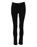 Dolce & Gabbana Black Skinny Cotton Mid Waisted Denim Jeans - Zeiniez