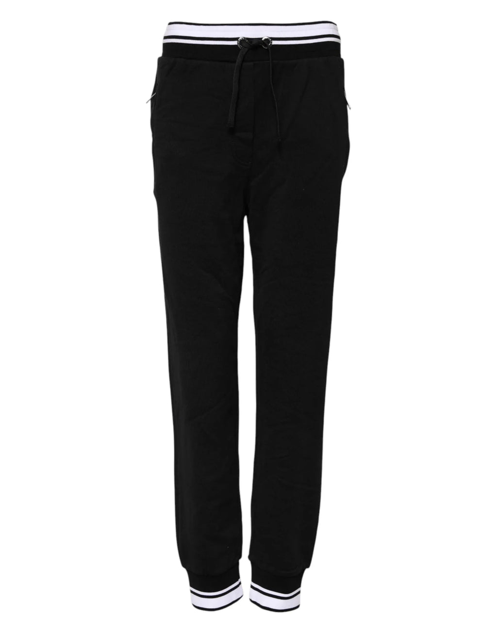 Dolce & Gabbana Black Cotton Mid Waist Jogger Pants - Zeiniez
