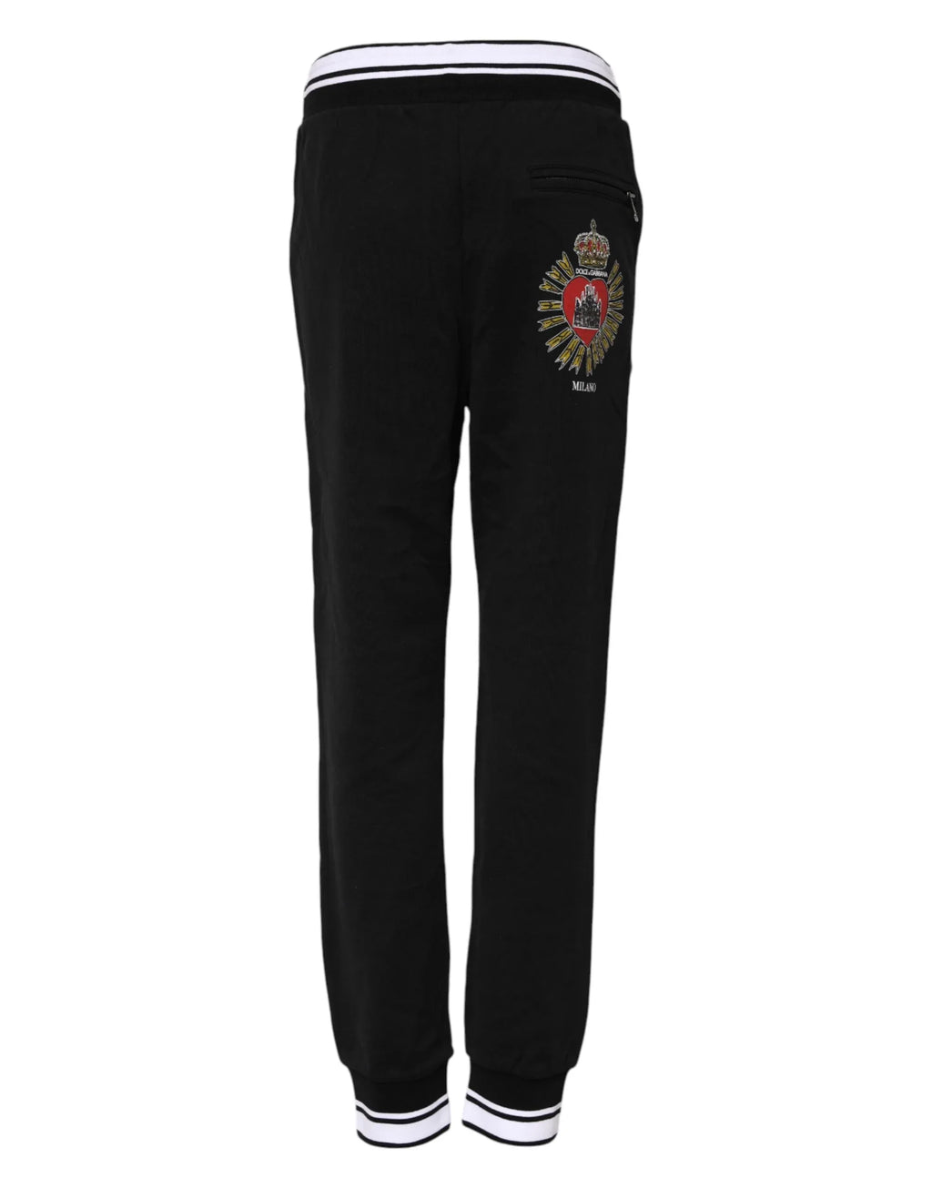 Dolce & Gabbana Black Cotton Mid Waist Jogger Pants - Zeiniez
