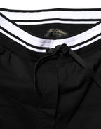 Dolce & Gabbana Black Cotton Mid Waist Jogger Pants - Zeiniez