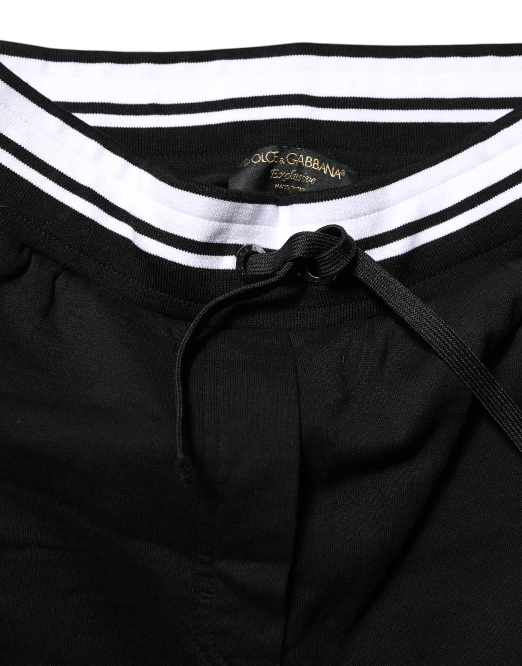 Dolce & Gabbana Black Cotton Mid Waist Jogger Pants - Zeiniez