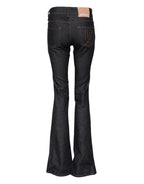 John Galliano Blue Mid Waist Cotton Wide Leg Denim Jeans - Zeiniez