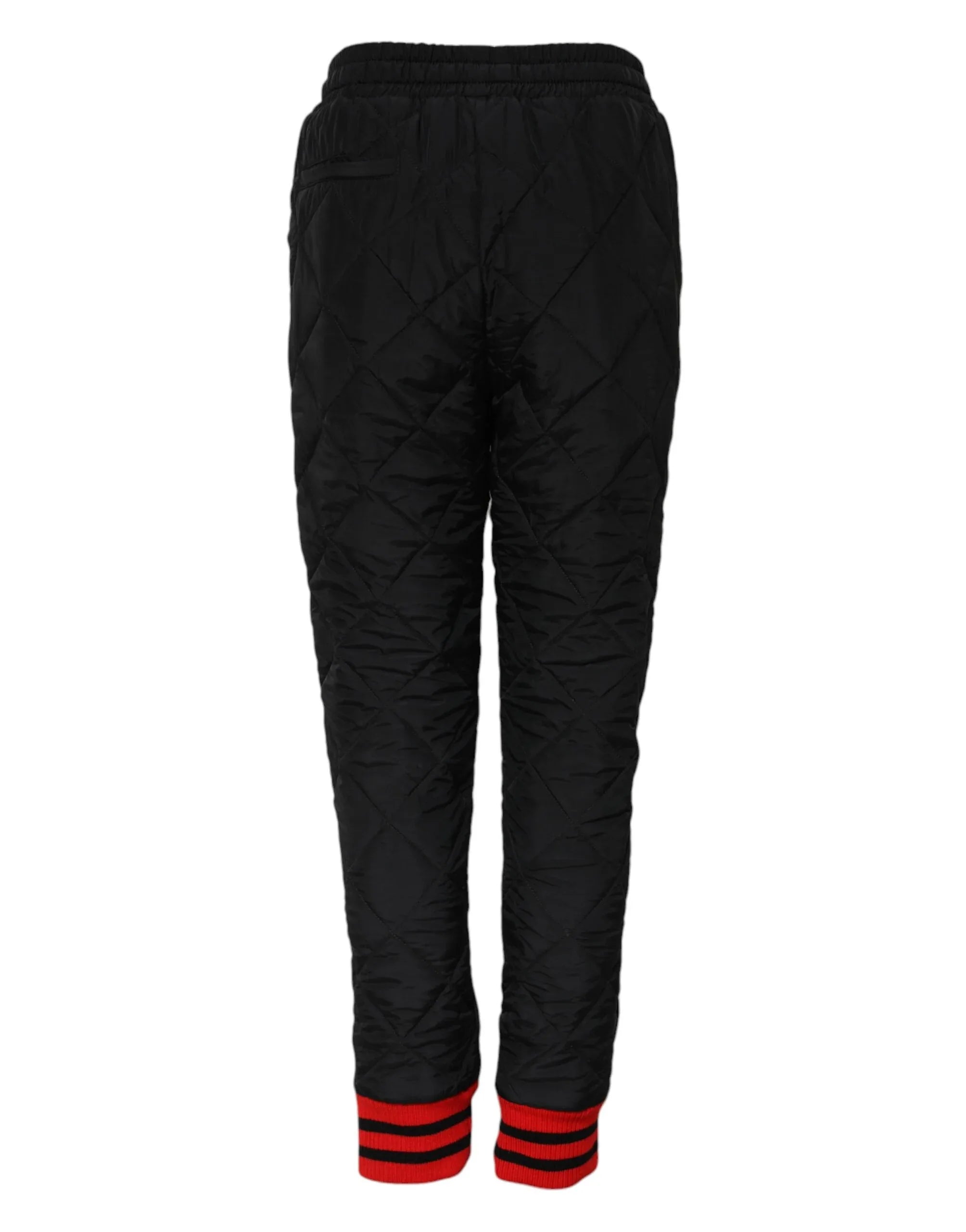 Dolce & Gabbana Black Quilted Mid Waist Jogger Pants - Zeiniez