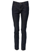 Dolce & Gabbana Blue Skinny Cotton Mid Waisted Denim Jeans - Zeiniez