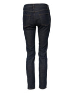 Dolce & Gabbana Blue Skinny Cotton Mid Waisted Denim Jeans - Zeiniez
