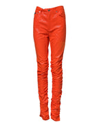 Dolce & Gabbana Orange Cotton High Waisted Denim Jeans - Zeiniez