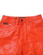 Dolce & Gabbana Orange Cotton High Waisted Denim Jeans - Zeiniez