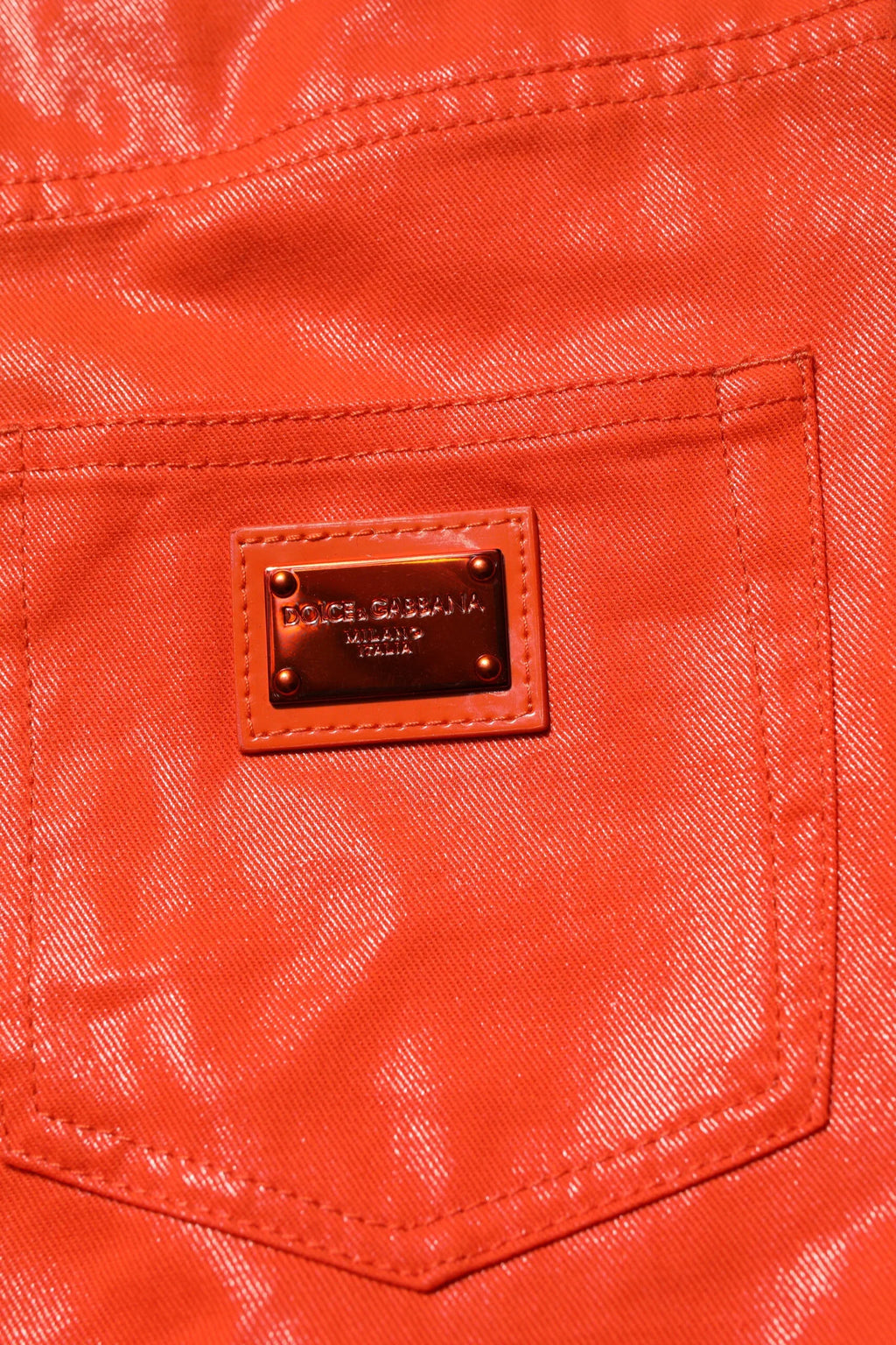 Dolce & Gabbana Orange Cotton High Waisted Denim Jeans - Zeiniez