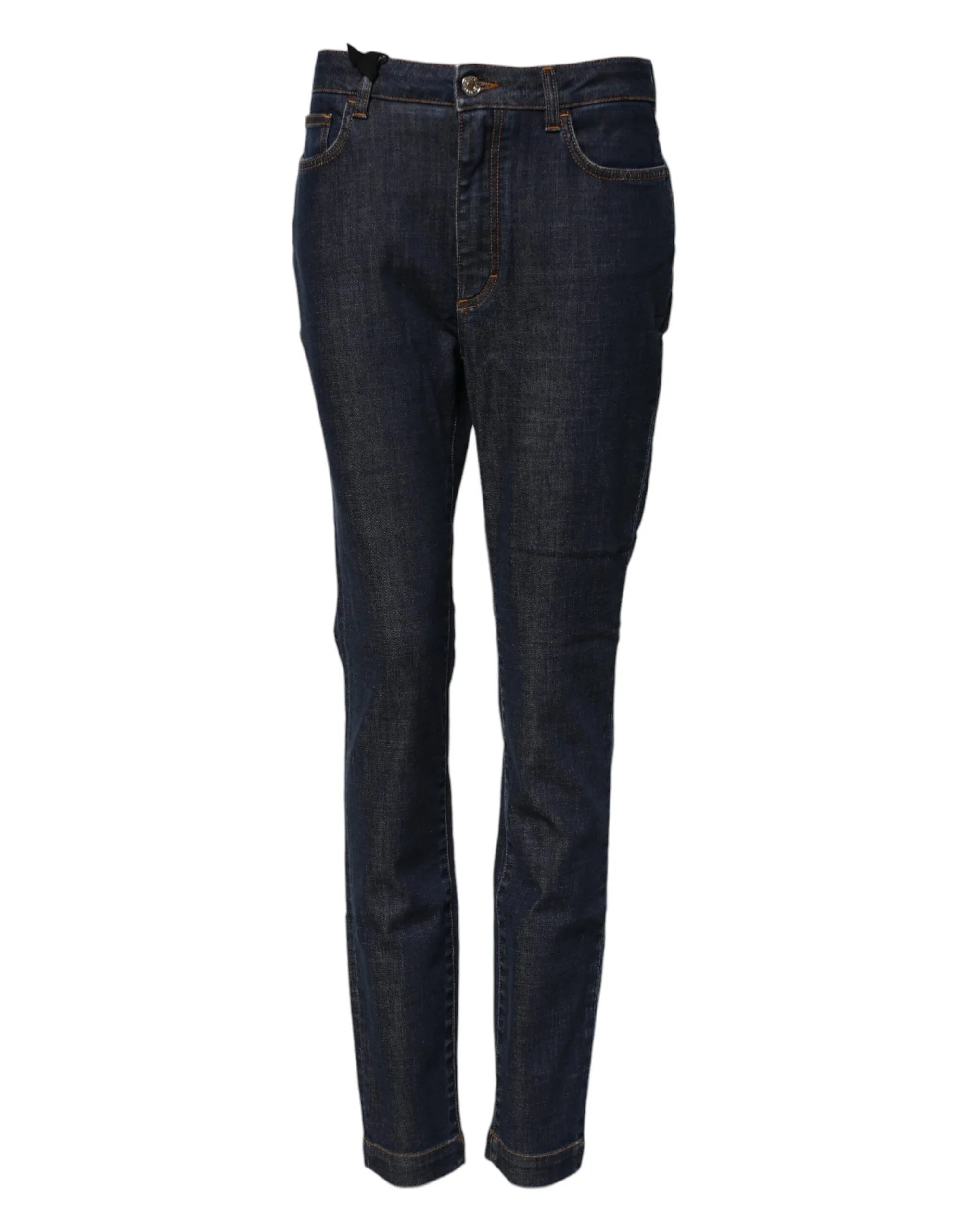 Dolce & Gabbana Blue Queen Patch AUDREY Mid Waist Denim Jeans - Zeiniez