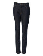 Dolce & Gabbana Blue Queen Patch AUDREY Mid Waist Denim Jeans