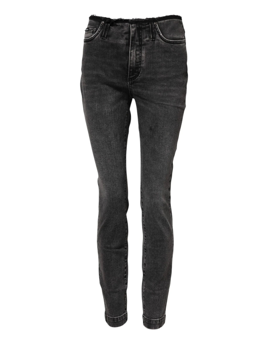 Dolce & Gabbana Gray Skinny Cotton Mid Waisted Denim Jeans - Zeiniez