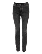Dolce & Gabbana Gray Skinny Cotton Mid Waisted Denim Jeans - Zeiniez