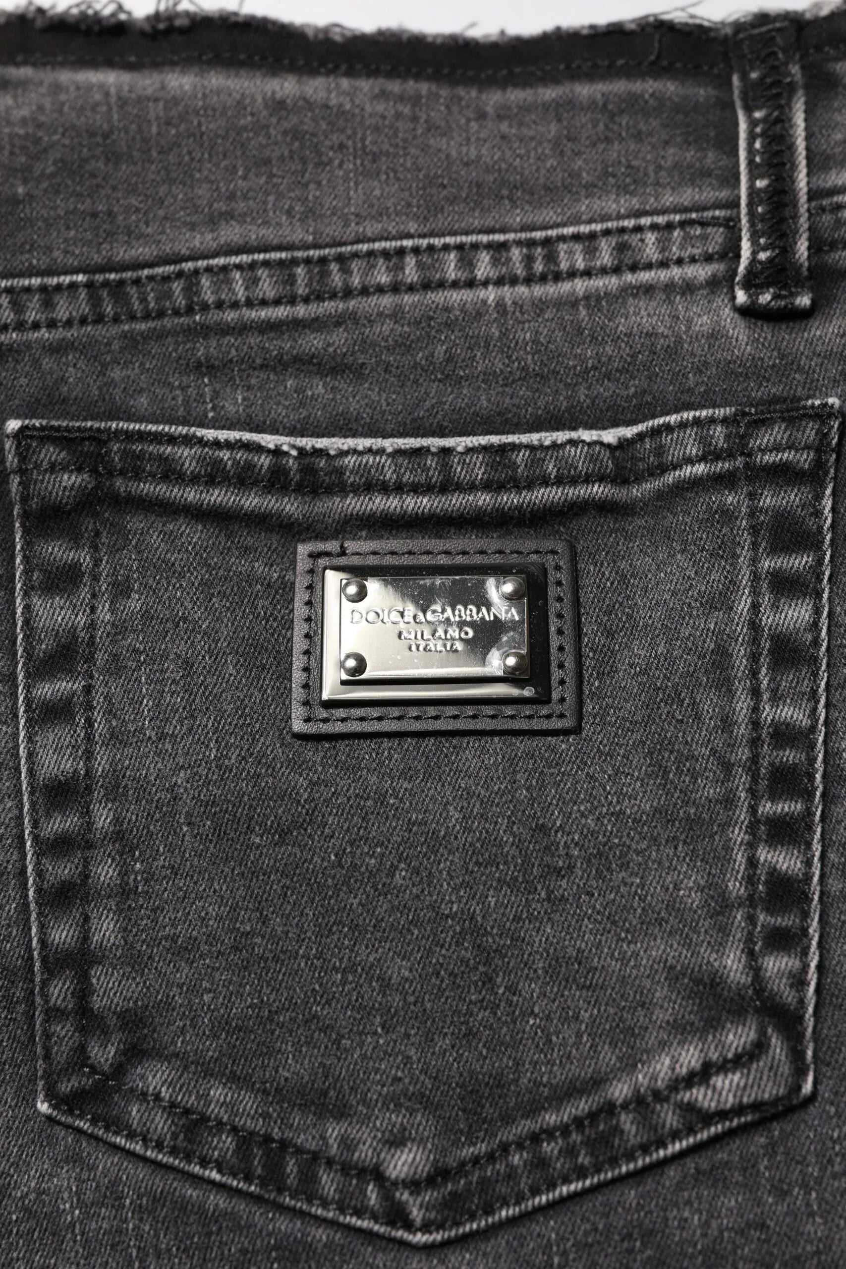 Dolce & Gabbana Gray Skinny Cotton Mid Waisted Denim Jeans - Zeiniez