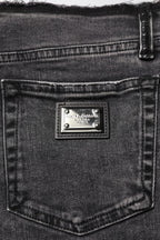 Dolce & Gabbana Gray Skinny Cotton Mid Waisted Denim Jeans