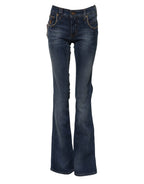 John Galliano Blue Cotton Mid Waist Wide Leg Denim Jeans - Zeiniez