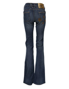 John Galliano Blue Cotton Mid Waist Wide Leg Denim Jeans - Zeiniez