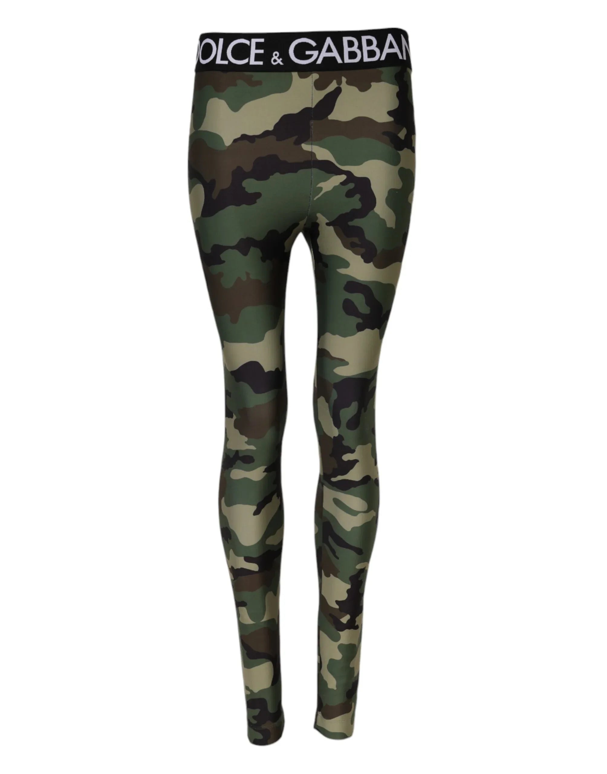 Dolce & Gabbana Multicolor Camouflage DG Waist Leggings Pants - Zeiniez