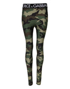 Dolce & Gabbana Multicolor Camouflage DG Waist Leggings Pants - Zeiniez