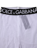 Dolce & Gabbana Gray Nylon DG Logo Mid Waisted Leggings Pants - Zeiniez