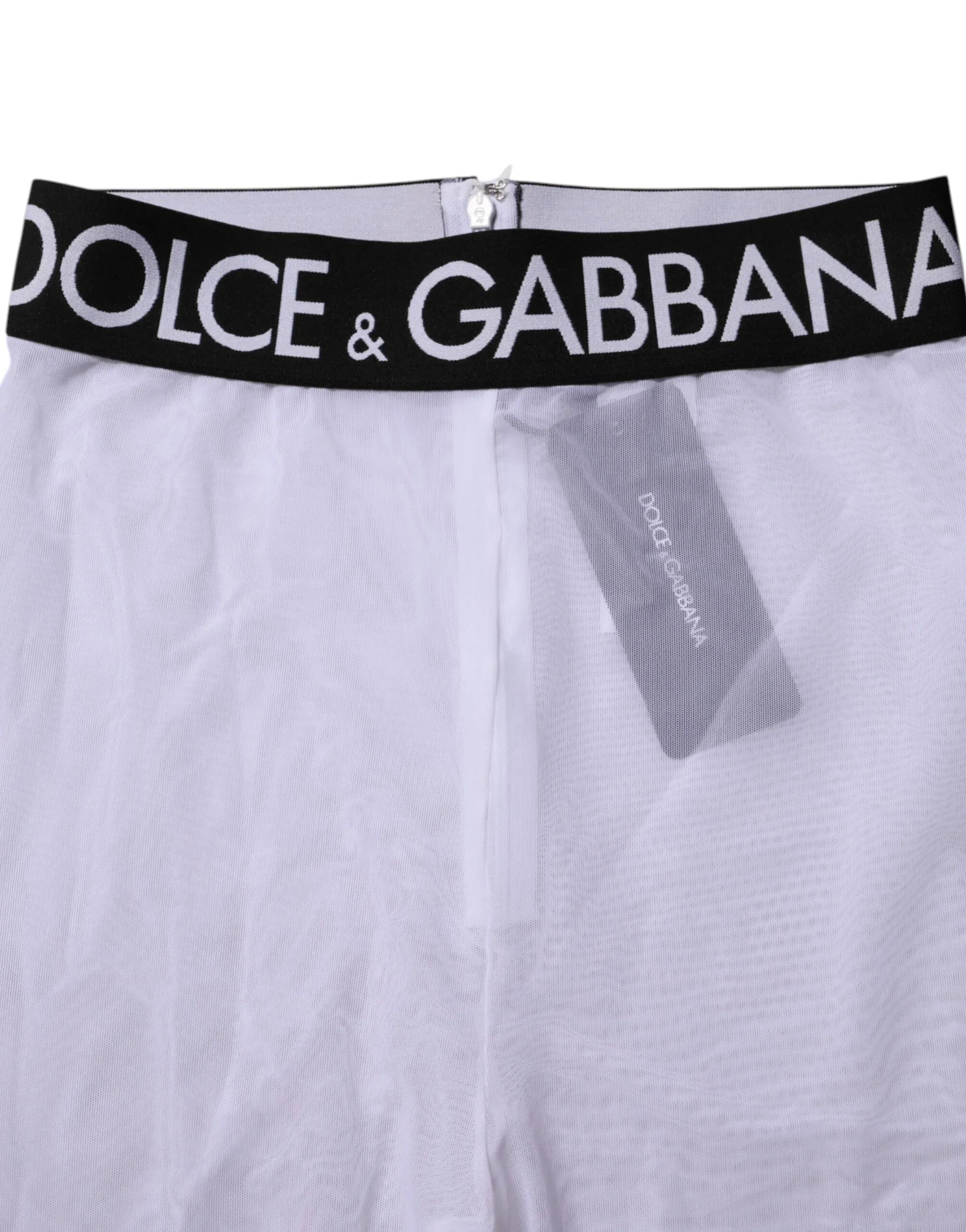 Dolce & Gabbana Gray Nylon DG Logo Mid Waisted Leggings Pants - Zeiniez