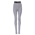 Dolce & Gabbana Gray Nylon DG Logo Mid Waisted Leggings Pants - Zeiniez