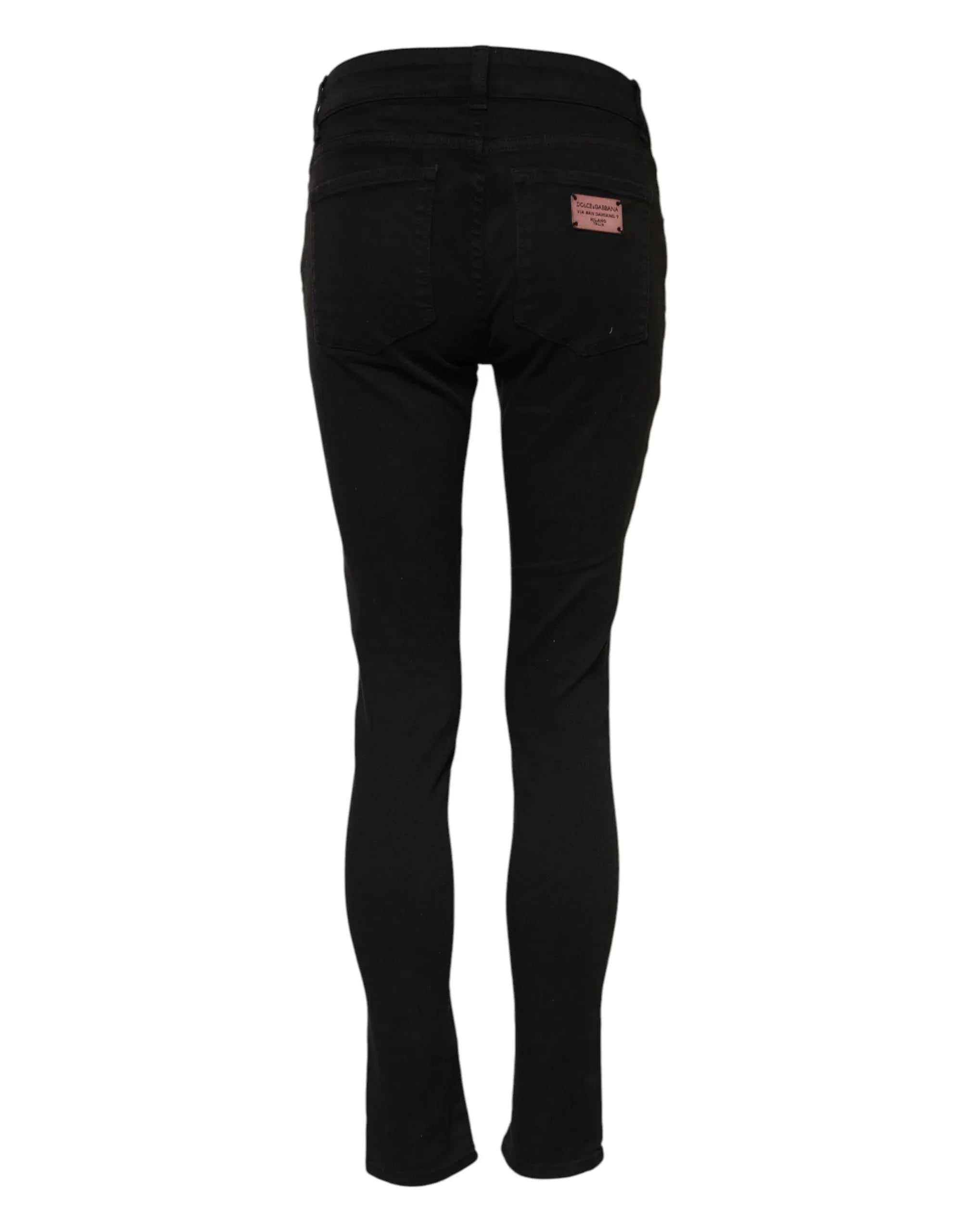Dolce & Gabbana Black Cotton Skinny Mid Waisted Denim Jeans - Zeiniez