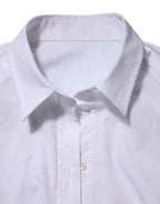 Dolce & Gabbana White Cotton Long Sleeves Collared Top Shirt