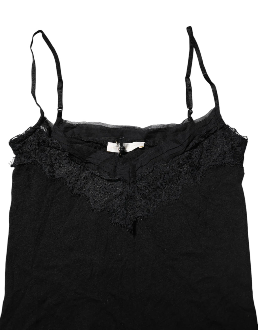 Scervino Street Black Wool Sleeveless Square Neck Tank Top - Zeiniez