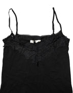 Scervino Street Black Wool Sleeveless Square Neck Tank Top - Zeiniez