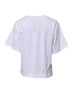 Dolce & Gabbana White Cotton Graphic Print Crew Neck T-shirt