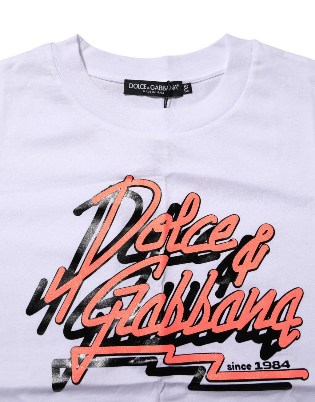 Dolce & Gabbana White Cotton Graphic Print Crew Neck T-shirt - Zeiniez