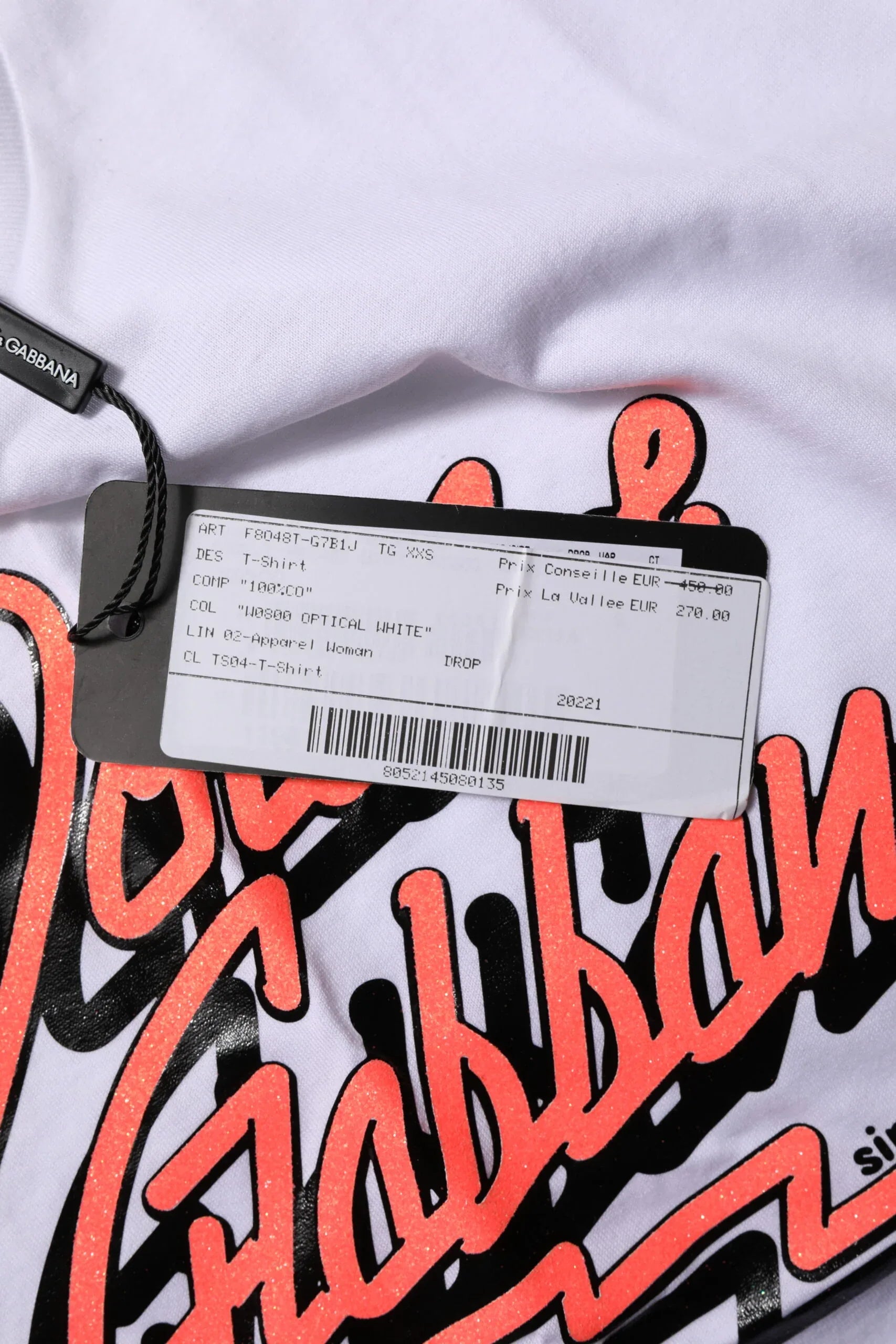 Dolce & Gabbana White Cotton Graphic Print Crew Neck T-shirt - Zeiniez