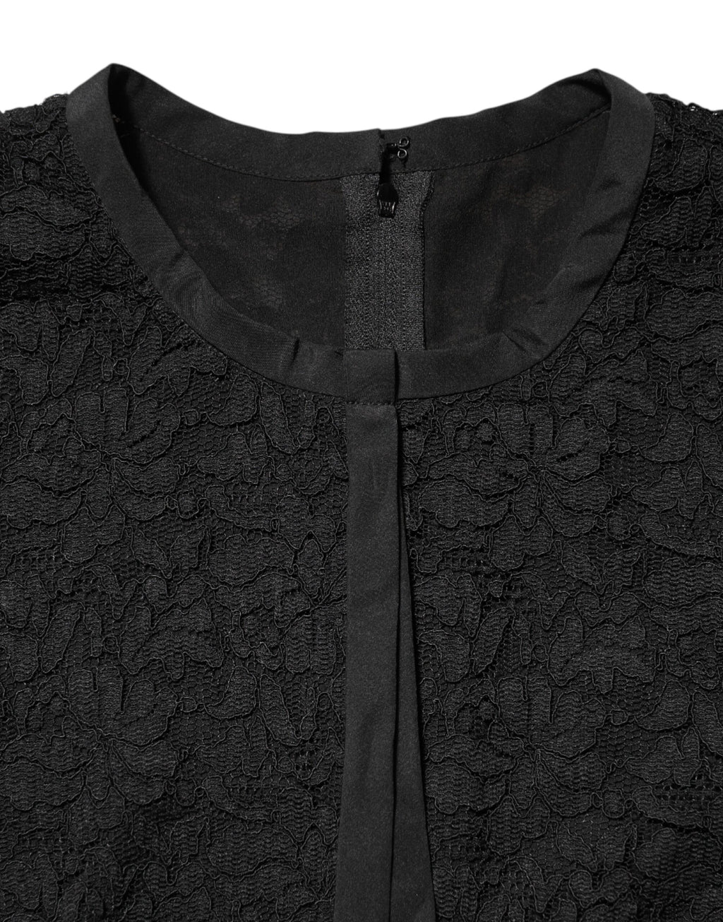 Dolce & Gabbana Black Nylon Lace Long Sleeve Blouse Top